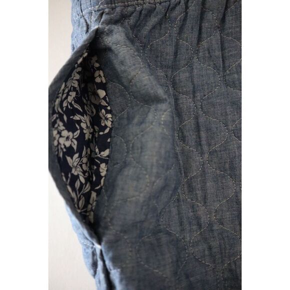 Polo Ralph Lauren 211906478001 Women's Sz M Blue Quilted Chambray Shorts - Picture 6 of 10